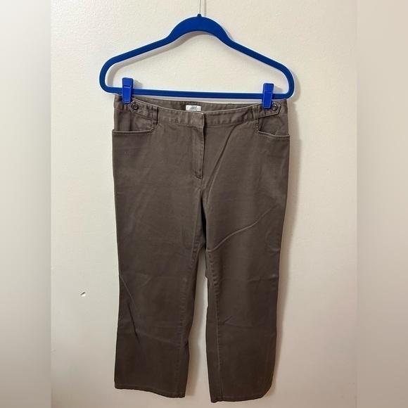 J. Jill Womens Cotton Mid Rise Full Zip Wide Leg Front Back Pocket Pants Size 10 - Picture 3 of 13